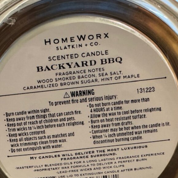 Backyard BBQ | HomeWorx by Slatkin Notes of Wood Smoked Bacon NEW - Picture 2 of 2